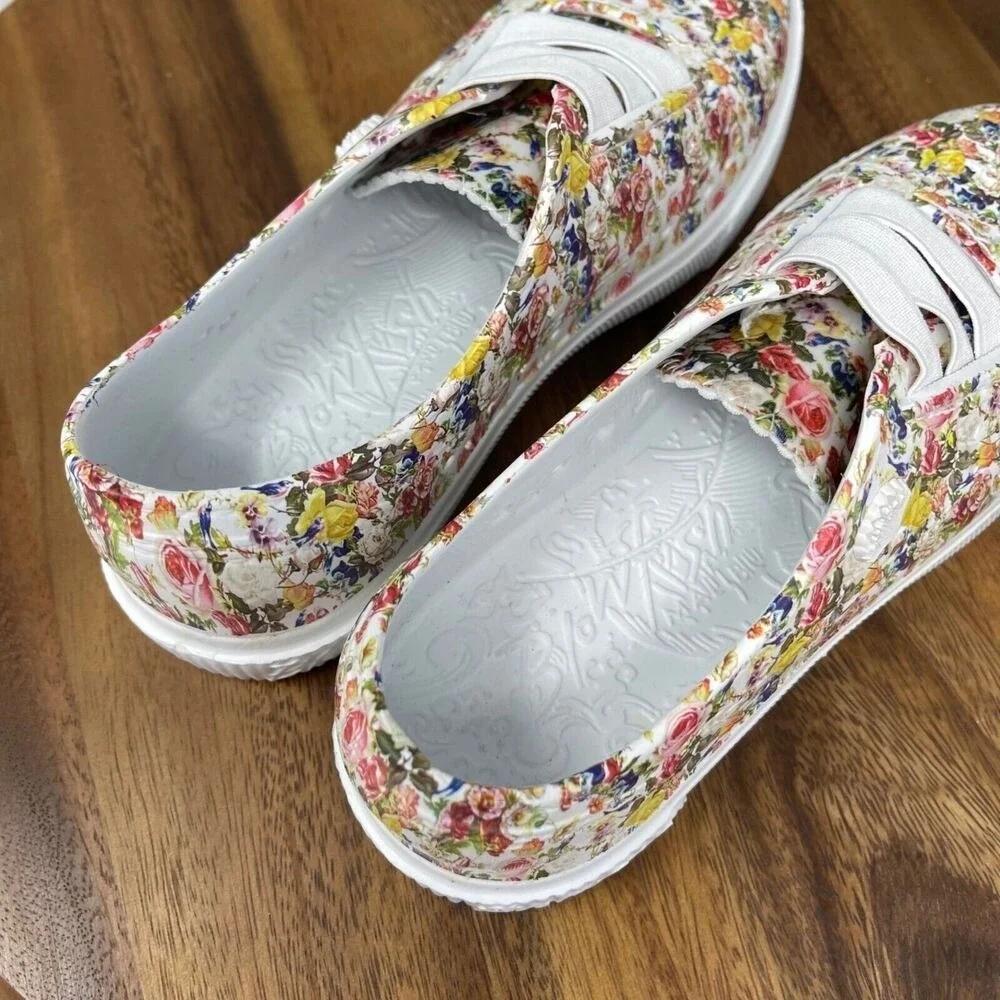 Blowfish Malibu Water Shoes Girls 2 White Colorful Floral Rubber Beach Ruby-K‎